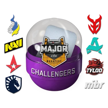 Капсула с наклейками претендентов StarLadder Budapest Major 2025