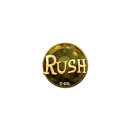 Наклейка | RUSH (золотая) | Катовице-2019
