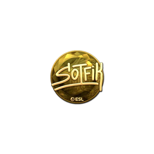 Наклейка | S0tF1k (золотая) | Катовице-2019