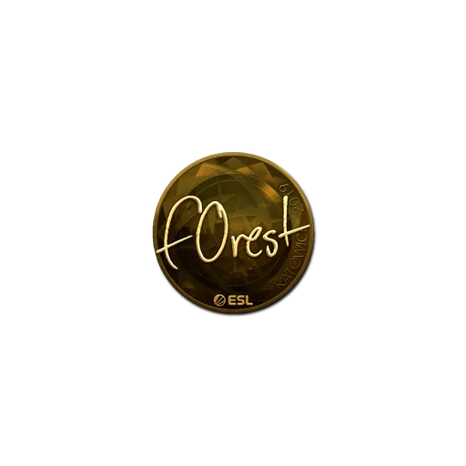 Наклейка | f0rest (золотая) | Катовице-2019