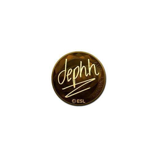 Наклейка | dephh (золотая) | Катовице-2019