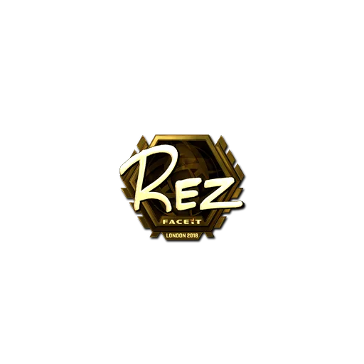 Наклейка | REZ (золотая) | Лондон-2018