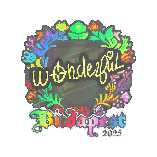 Наклейка | w0nderful (голографическая) | Будапешт-2025