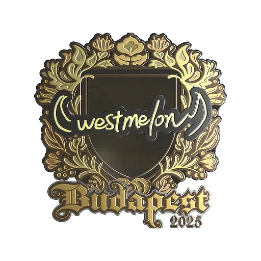 Наклейка | westmelon (золотая) | Будапешт-2025
