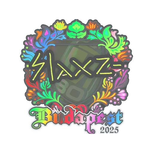 Наклейка | slaxz- (голографическая) | Будапешт-2025