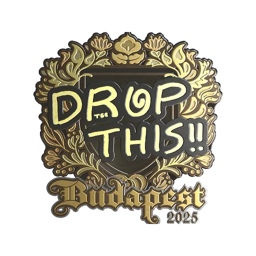 Наклейка | drop (золотая) | Будапешт-2025