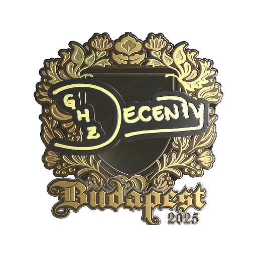 Наклейка | decenty (золотая) | Будапешт-2025