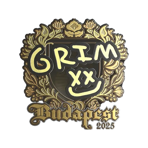 Наклейка | Grim (золотая) | Будапешт-2025