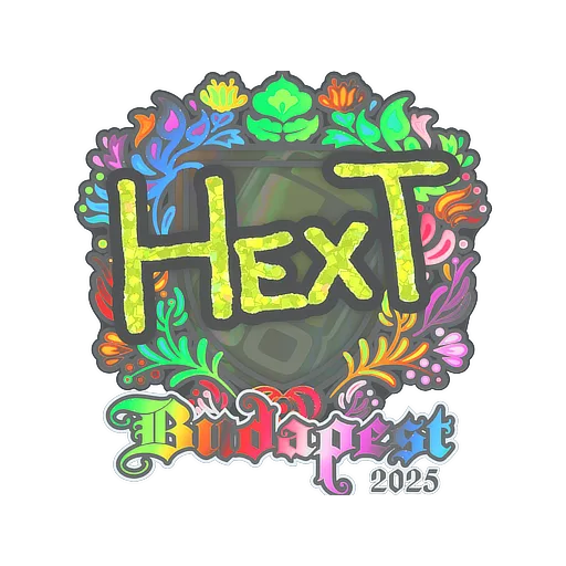 Наклейка | HexT (голографическая) | Будапешт-2025