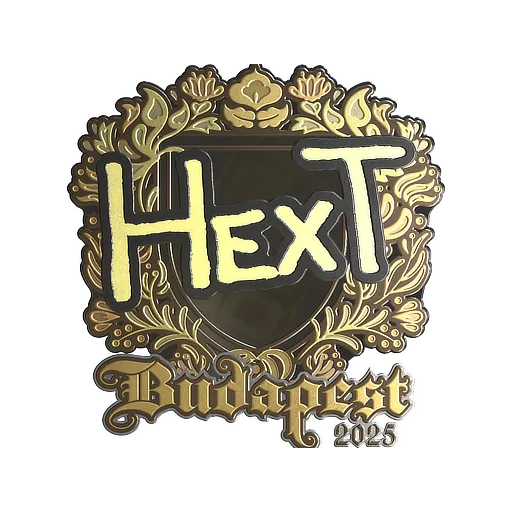 Наклейка | HexT (золотая) | Будапешт-2025