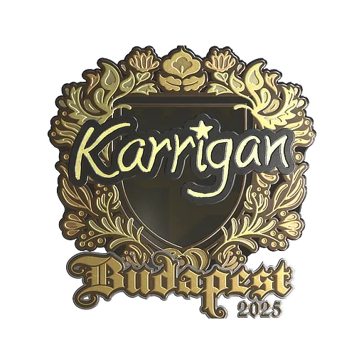 Наклейка | karrigan (золотая) | Будапешт-2025