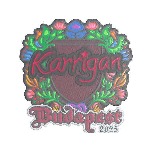 Наклейка | karrigan (вышитая) | Будапешт-2025