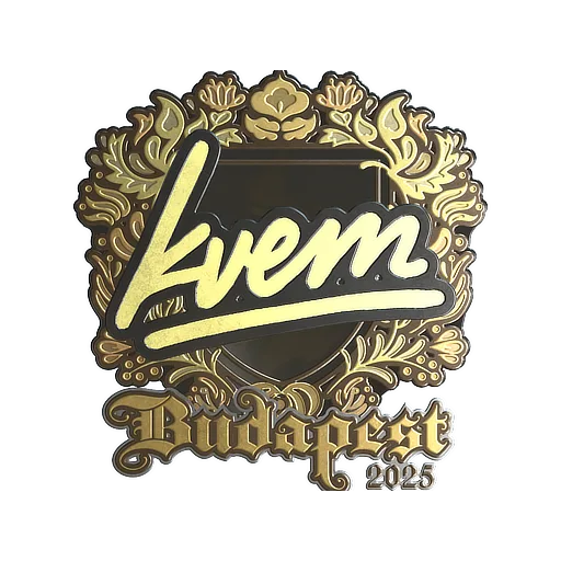 Наклейка | Kvem (золотая) | Будапешт-2025