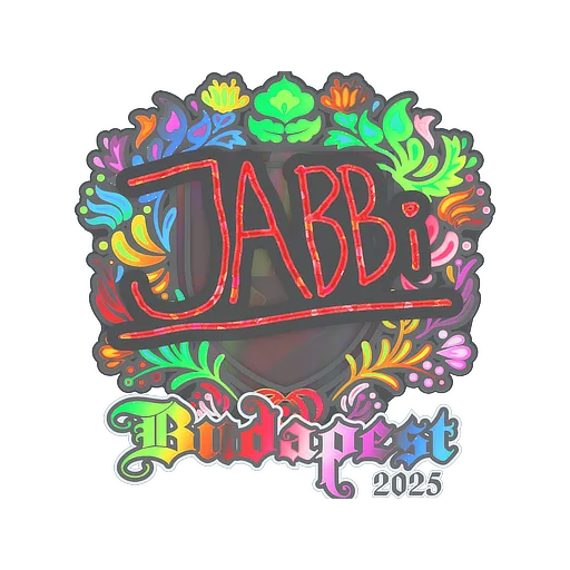 Наклейка | jabbi (голографическая) | Будапешт-2025