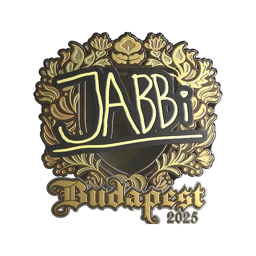 Наклейка | jabbi (золотая) | Будапешт-2025