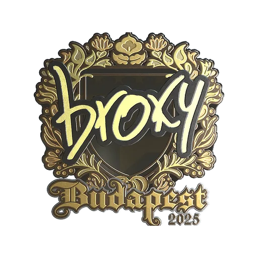 Наклейка | broky (золотая) | Будапешт-2025