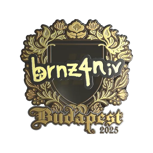 Наклейка | brnz4n (золотая) | Будапешт-2025