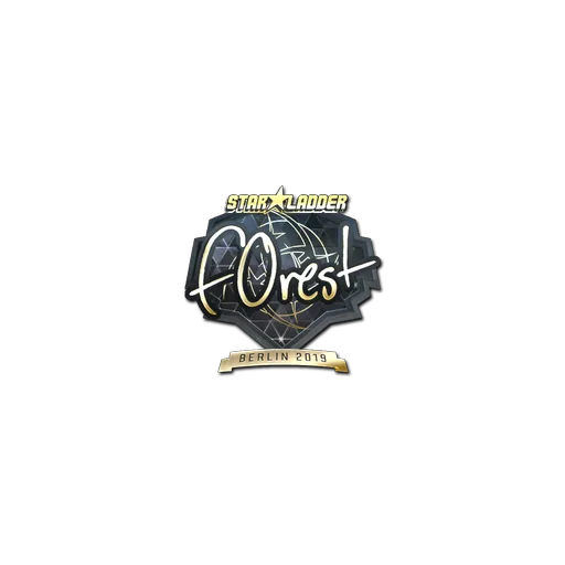 Наклейка | f0rest (золотая) | Берлин-2019
