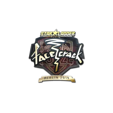 Sticker | facecrack (Gold) | Berlin 2019