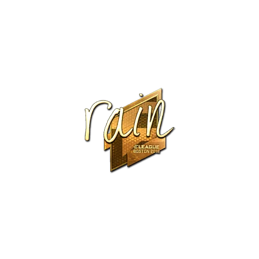 Наклейка | rain (золотая) | Бостон-2018