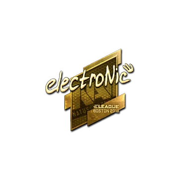 Наклейка | electronic (золотая) | Бостон-2018