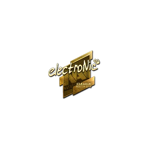 Наклейка | electronic (золотая) | Бостон-2018