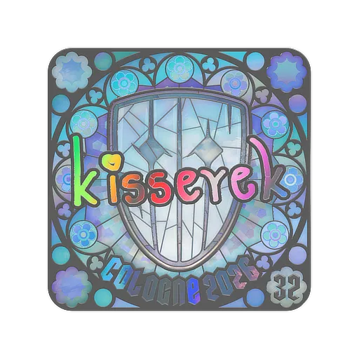Наклейка | kisserek (голографическая, итоговая) | Кёльн-2026