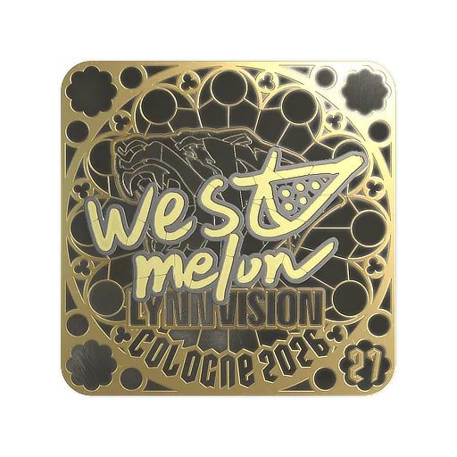 Наклейка | westmelon (золотая, итоговая) | Кёльн-2026