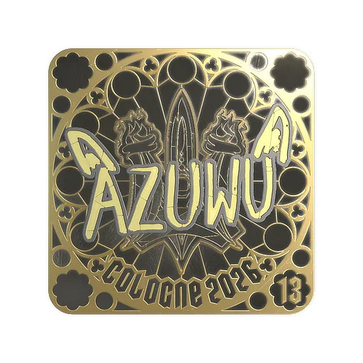 Наклейка | AZUWU (золотая, итоговая) | Кёльн-2026