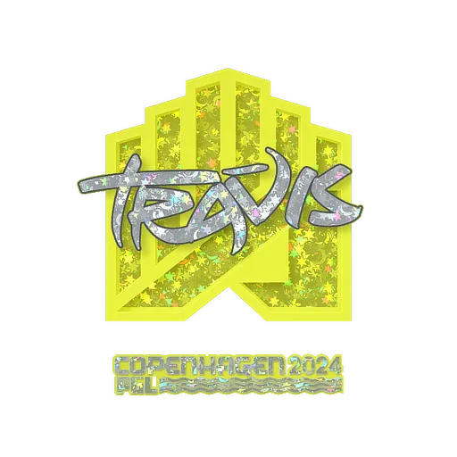 Наклейка | TRAVIS (с блёстками) | Копенгаген-2024