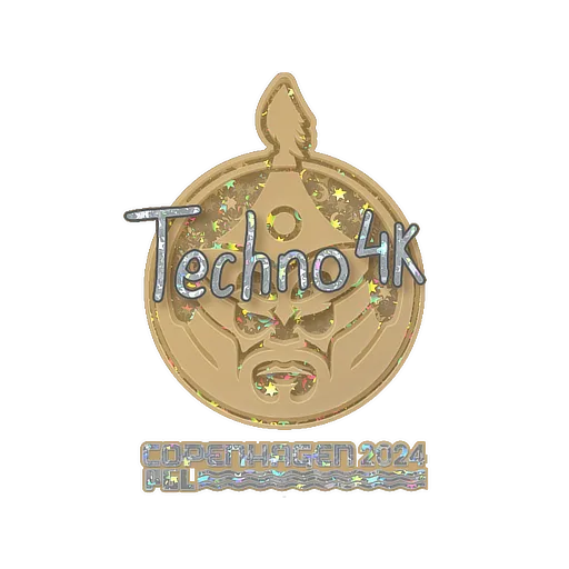 Наклейка | Techno4K (с блёстками) | Копенгаген-2024