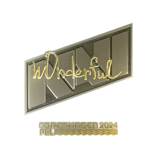 Наклейка | w0nderful (золотая) | Копенгаген-2024