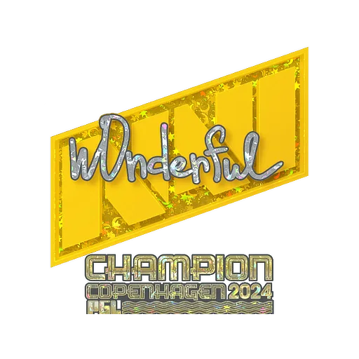 Наклейка | w0nderful (с блёстками, чемпион) | Копенгаген-2024