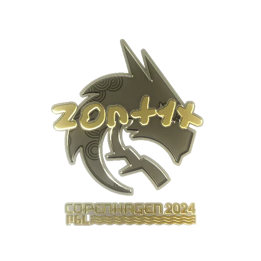 Наклейка | zont1x (золотая) | Копенгаген-2024