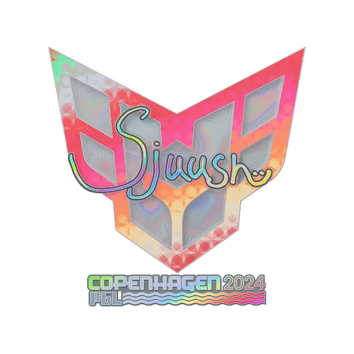 Наклейка | sjuush (голографическая) | Копенгаген-2024