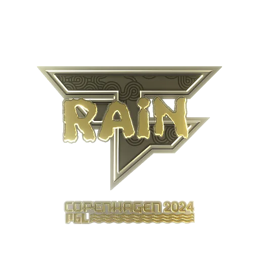 Наклейка | rain (золотая) | Копенгаген-2024