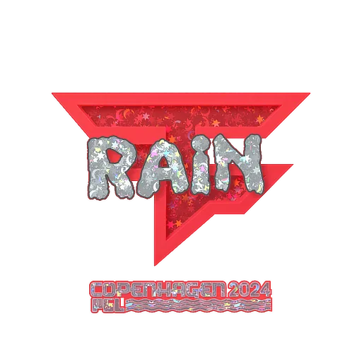 Наклейка | rain (с блёстками) | Копенгаген-2024