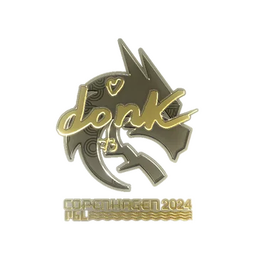 Наклейка | donk (золотая) | Копенгаген-2024