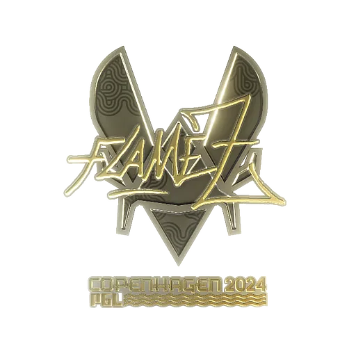 Наклейка | FlameZ (золотая) | Копенгаген-2024