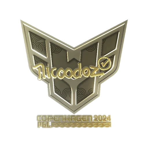 Наклейка | nicoodoz (золотая) | Копенгаген-2024