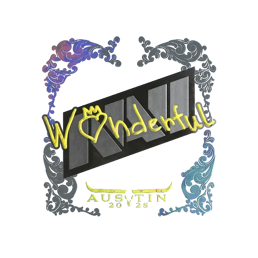 Наклейка | w0nderful (голографическая) | Остин-2025