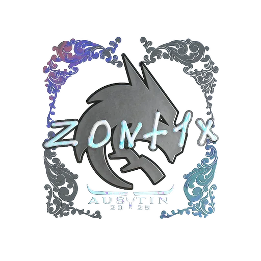 Наклейка | zont1x (голографическая) | Остин-2025
