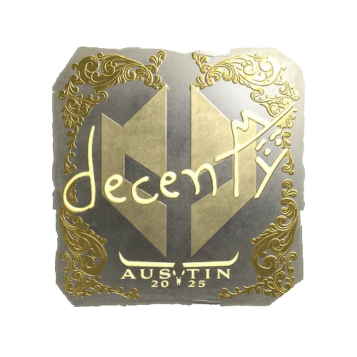 Наклейка | decenty (золотая) | Остин-2025