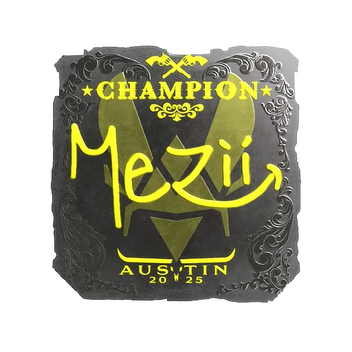 Наклейка | mezii (металлическая, чемпион) | Остин-2025