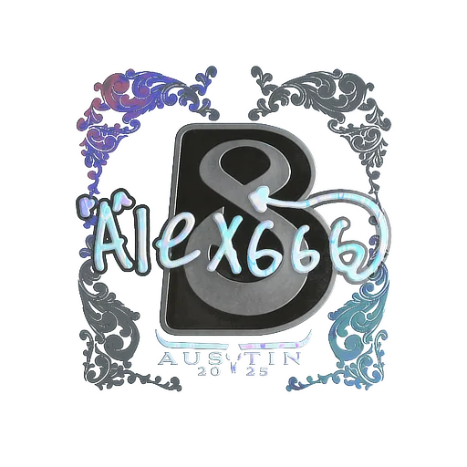 Наклейка | alex666 (голографическая) | Остин-2025
