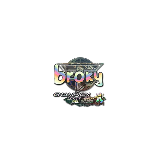 Наклейка | broky (голографическая, чемпион) | Антверпен-2022