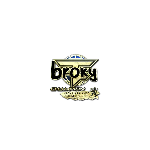 Наклейка | broky (золотая, чемпион) | Антверпен-2022