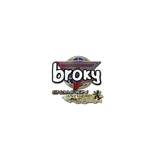 Наклейка | broky (с блёстками, чемпион) | Антверпен-2022