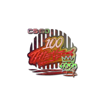 Наклейка | 100 Thieves (голографическая) | РМР-2020