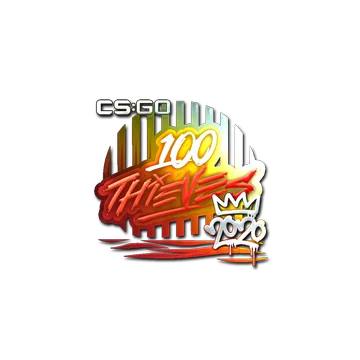 Наклейка | 100 Thieves (металлическая) | РМР-2020
